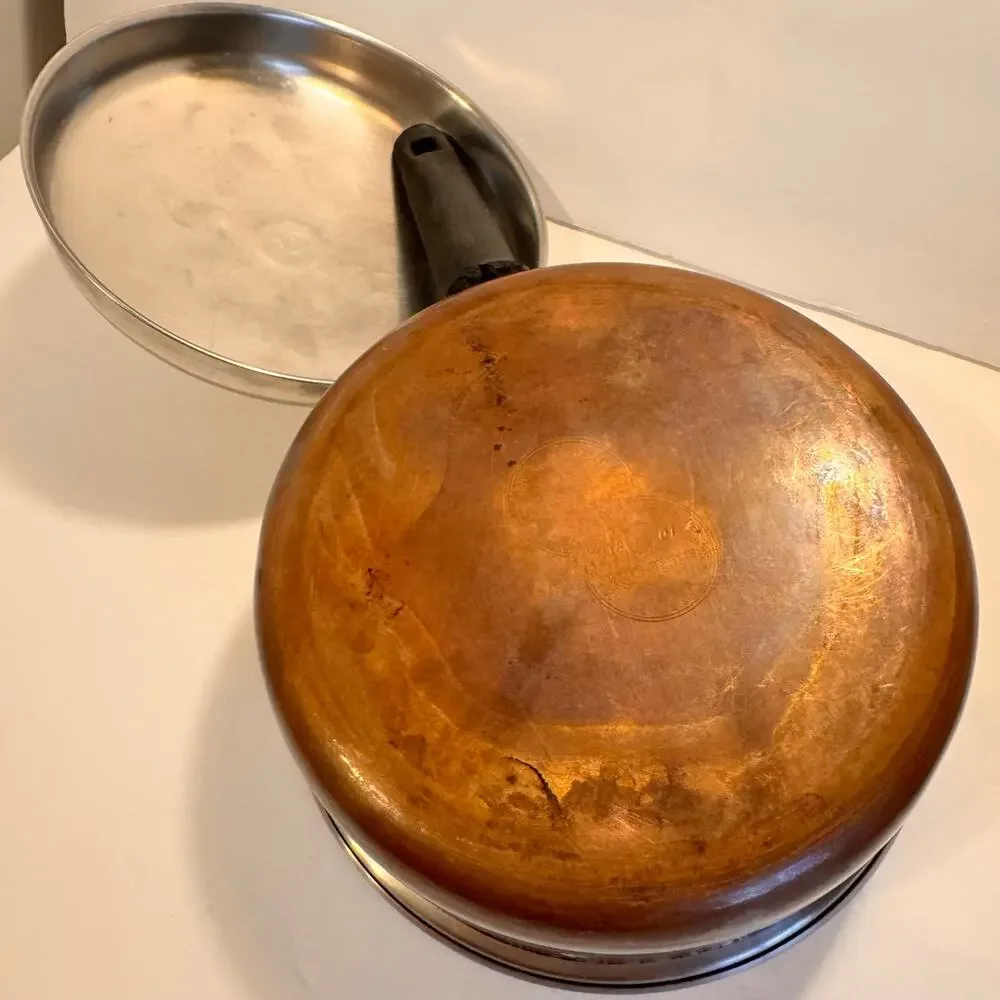 Rare Revere Ware Copper Clad Penney's Line Saucepan & Lid Vintage Ltd Ed 1.5-2 L
